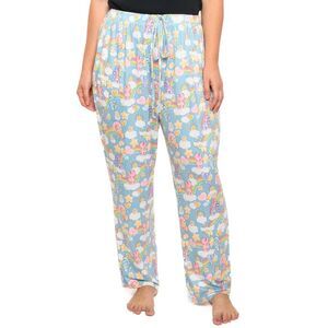 New Womens Plus Care Bears Pajama Pants Loungewear Blue Bedtime Bear Share Bear
